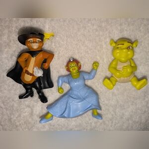 🎬 Shrek The Third Movie Character Figurines Set Puss In Boots Fiona Baby Ogre